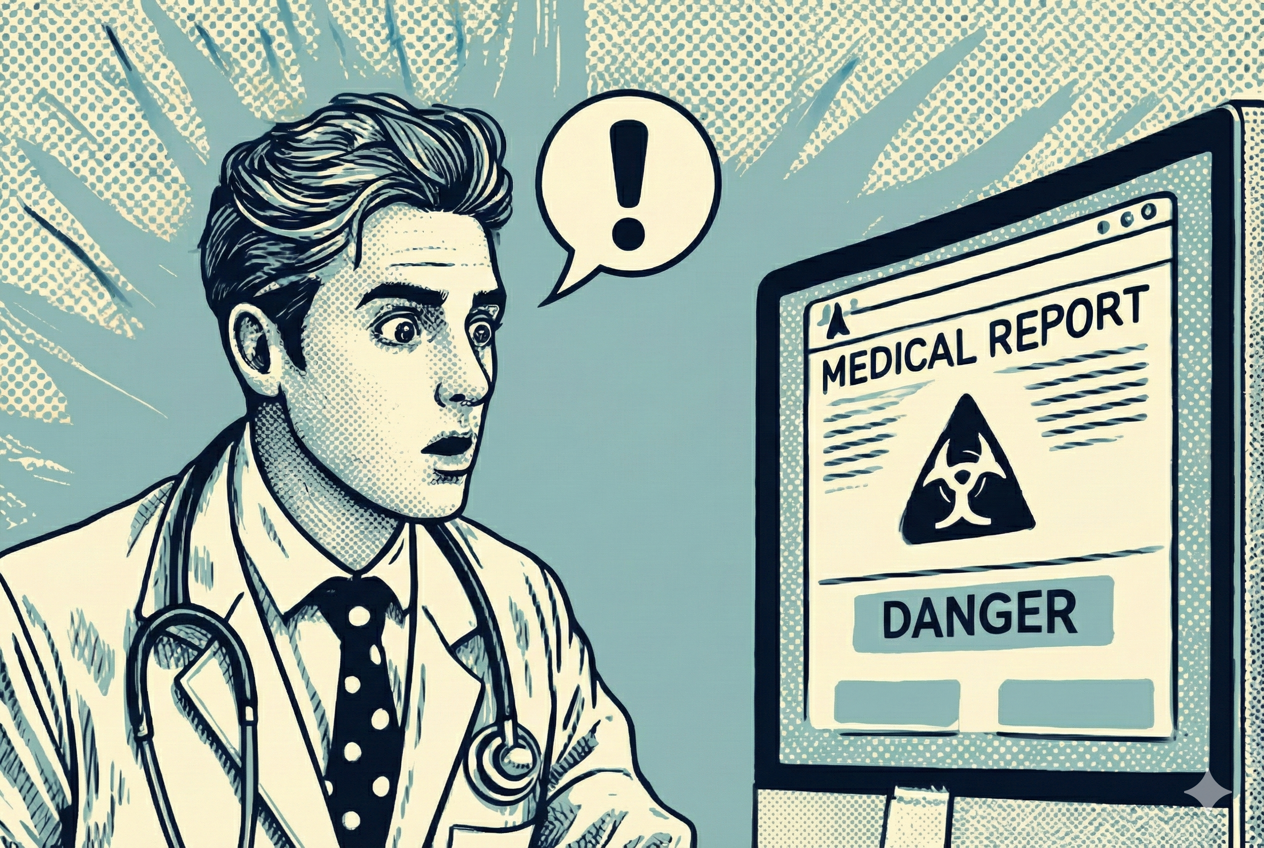 Illustrazione che rappresenta i rischi legati all'invio di referti medici tramite email o WhatsApp e le modalità sicure conformi al GDPR