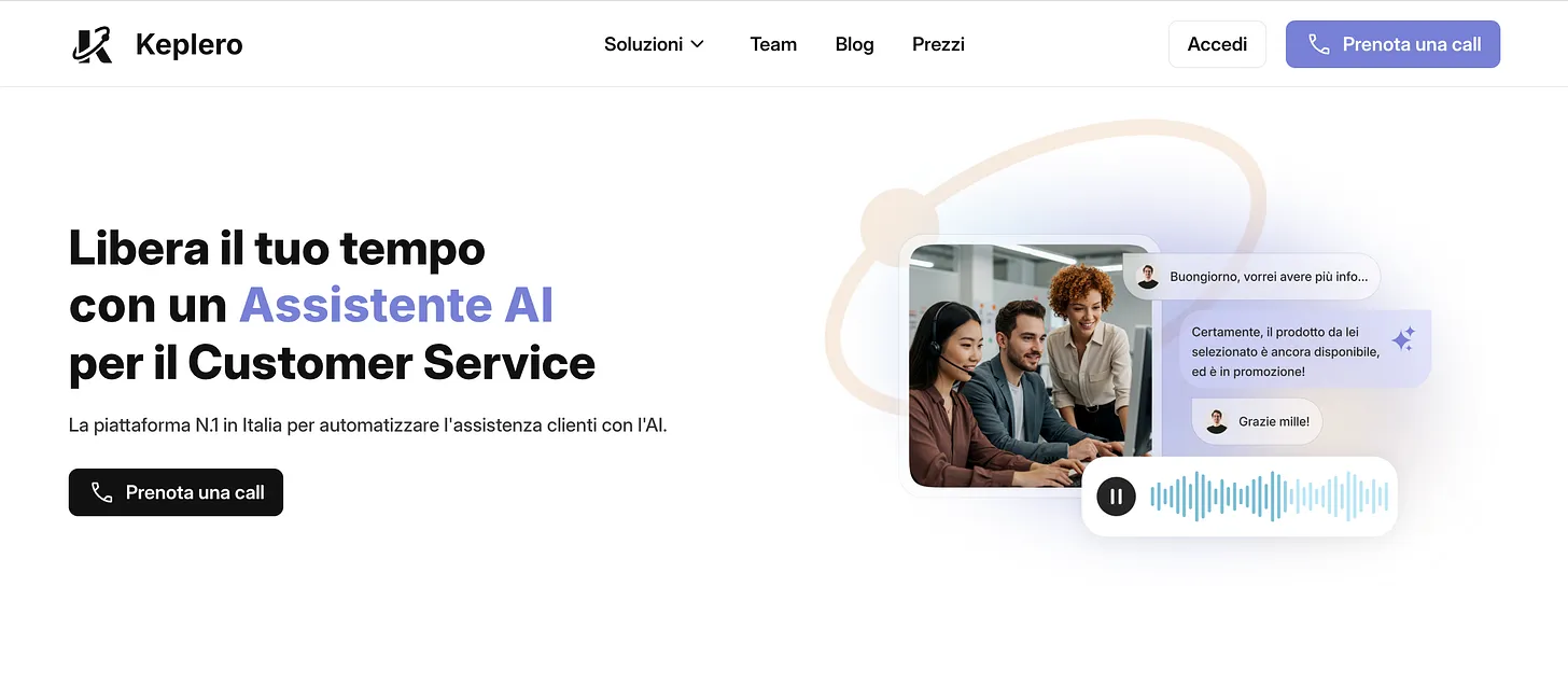 Logo Keplero AI: startup deep-tech italiana che propone call center virtuale basato su AI per automazione chiamate telefoniche